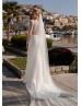 Beaded Ivory Lace Satin Buttons Back Sparkly Wedding Dress
